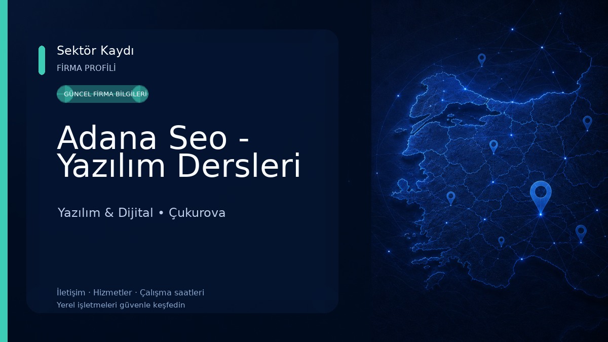 Adana Seo - Yazılım Dersleri