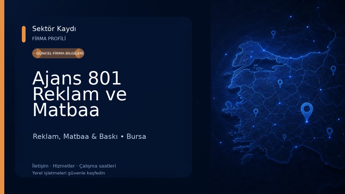Ajans 801 Reklam ve Matbaa Hizmetleri Reklam, Matbaa & Baskı