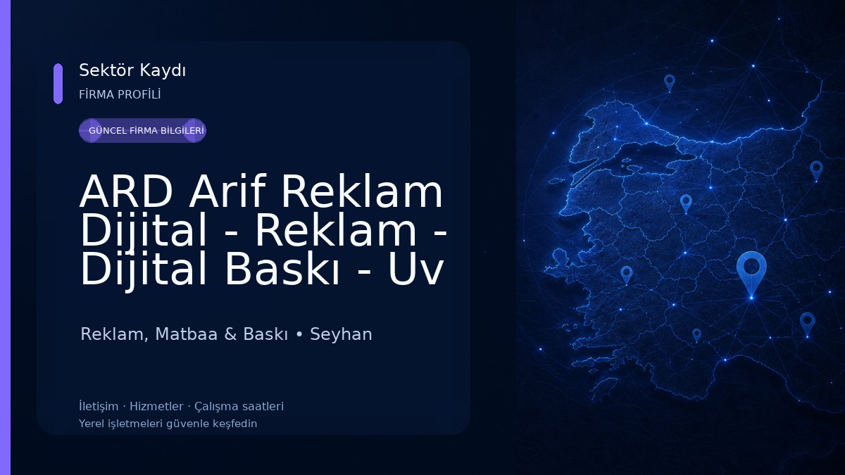 ARD Arif Reklam Dijital - Reklam - Dijital Baskı - Uv Baskı - Kaşe - Tabela Reklam, Matbaa & Baskı