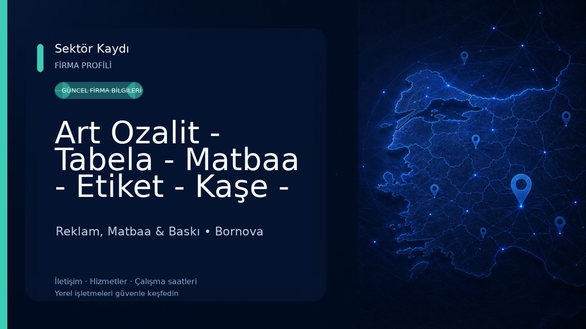 Art Ozalit - Tabela - Matbaa - Etiket - Kaşe - Ozalit - Dijital Baskı Merkezi Reklam, Matbaa & Baskı