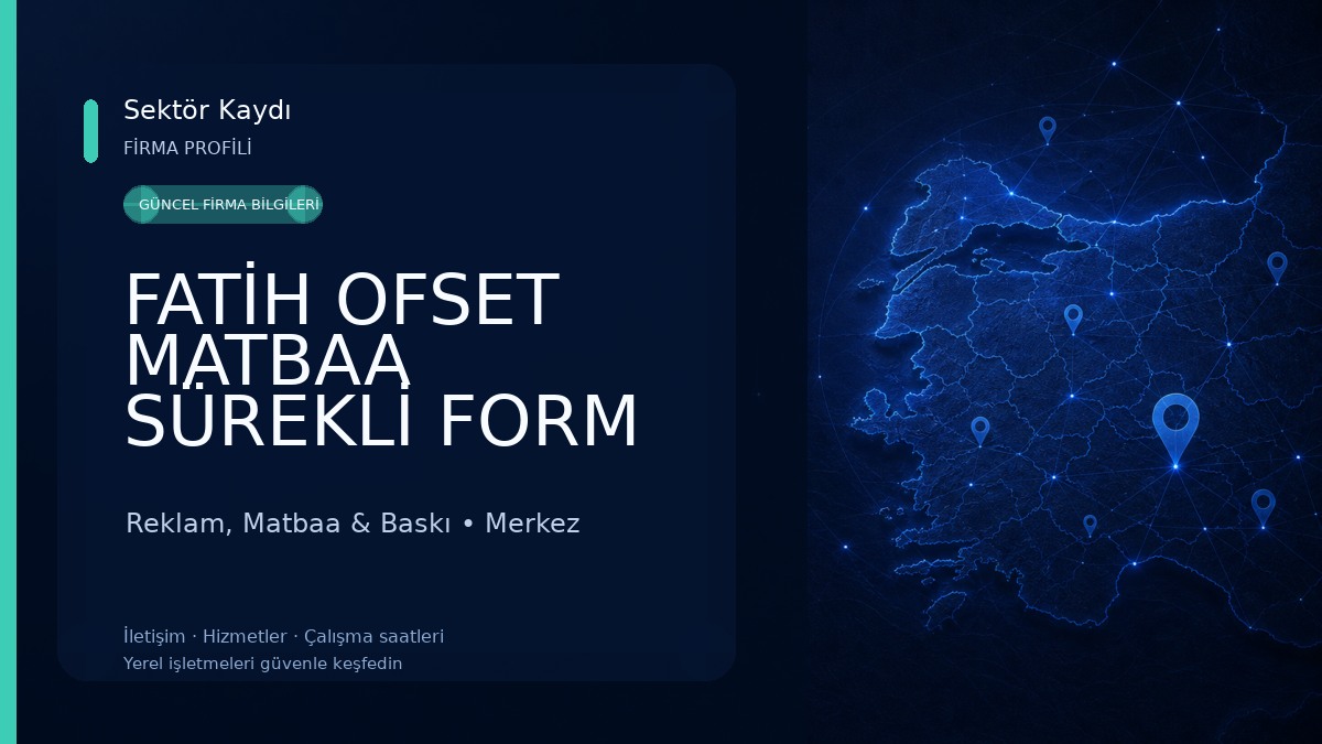 FATİH OFSET MATBAA SÜREKLİ FORM LAZER KAŞE PROMOSYON