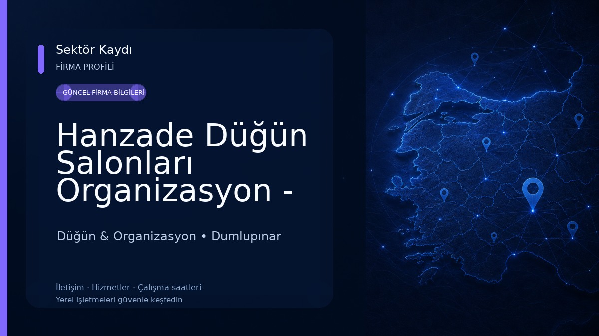 Hanzade Düğün Salonları Organizasyon - Kütahya