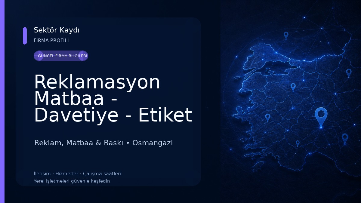 Reklamasyon Matbaa - Davetiye - Etiket Reklam, Matbaa & Baskı