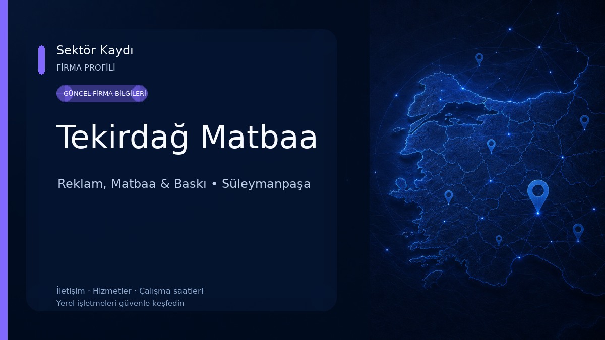 Tekirdağ Matbaa Reklam, Matbaa & Baskı