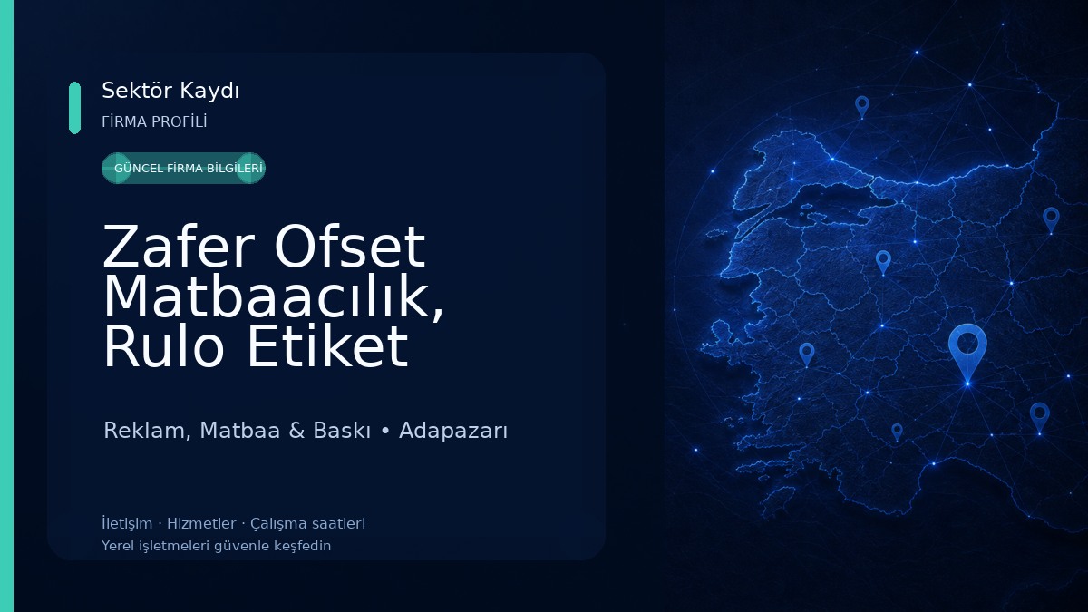Zafer Ofset Matbaacılık, Rulo Etiket Baskı, Dijital Baskı Merkezi Reklam, Matbaa & Baskı